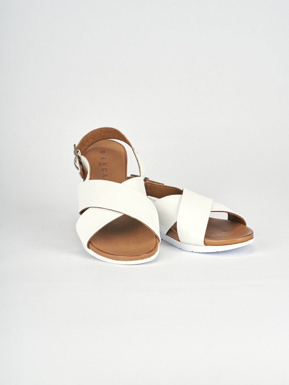 Wedge heels heel 3 cm white leather