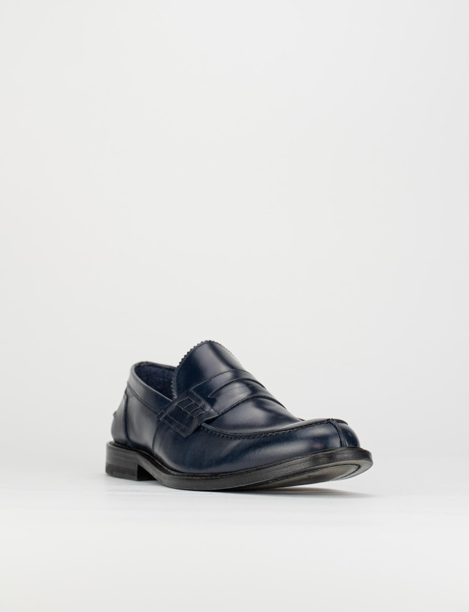 Loafers blu leather