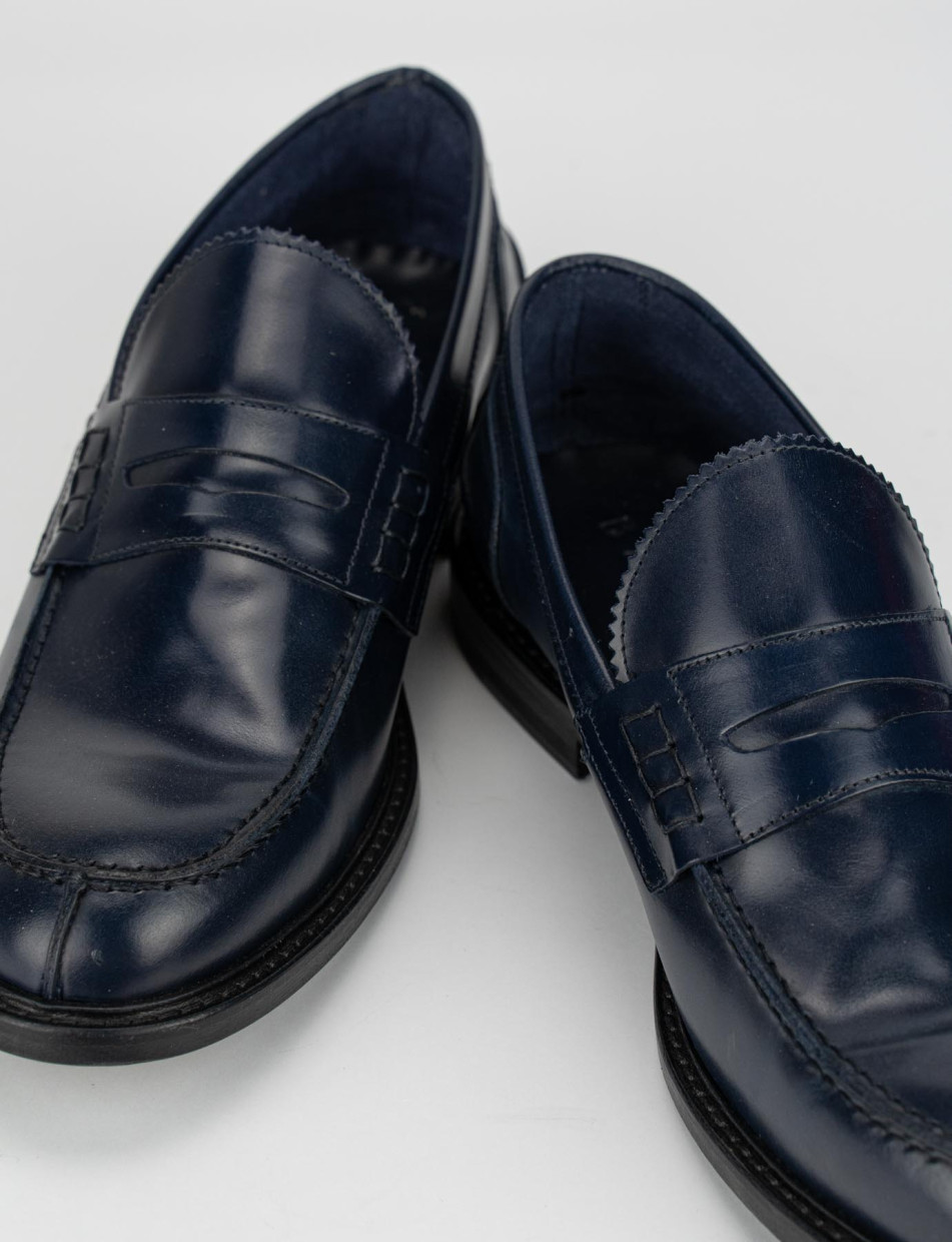 Loafers blu leather