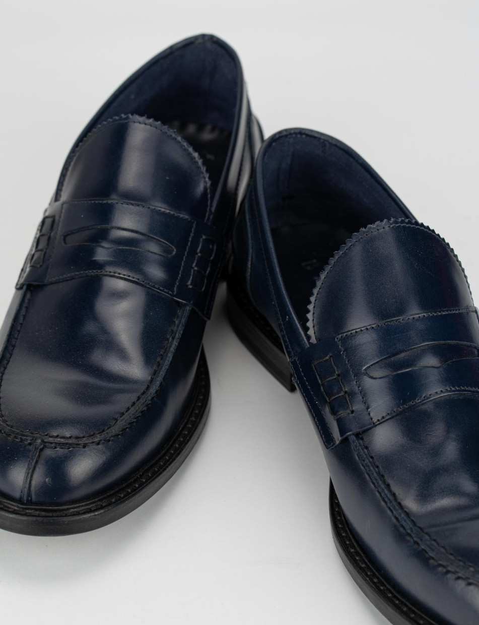 Mocassini pelle blu Barca Stores