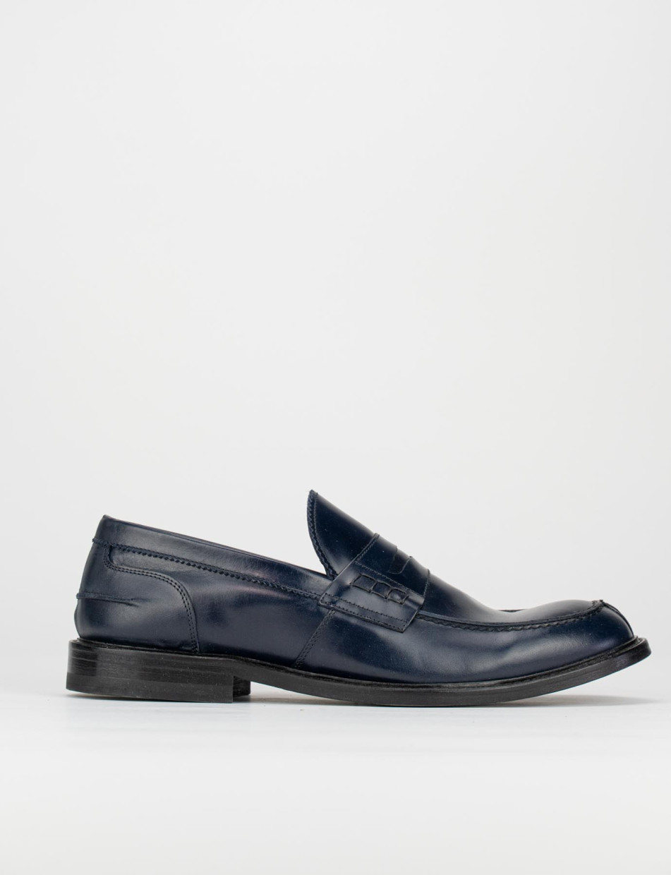 Loafers blu leather