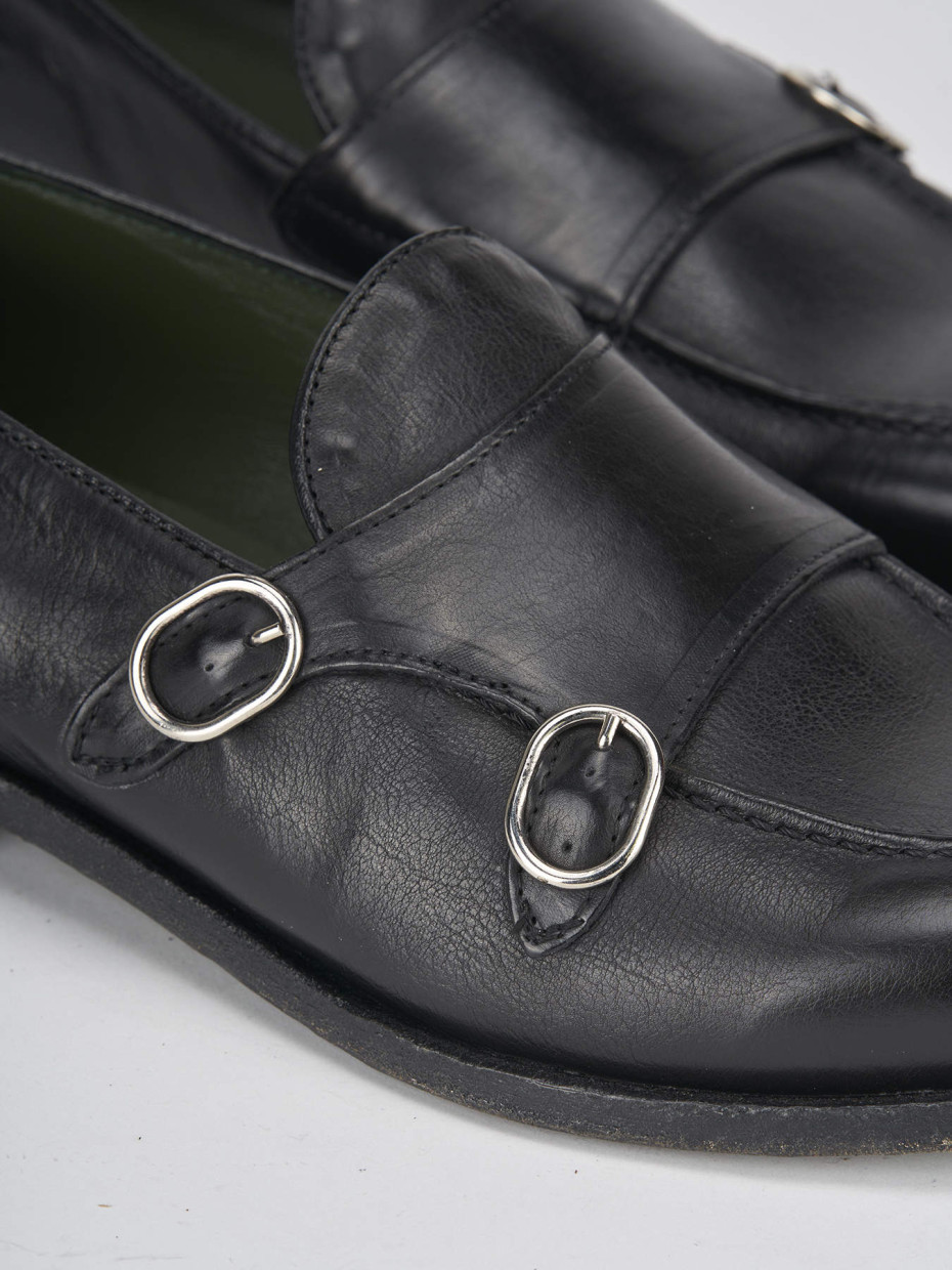 Mocassini tacco 1cm pelle nero