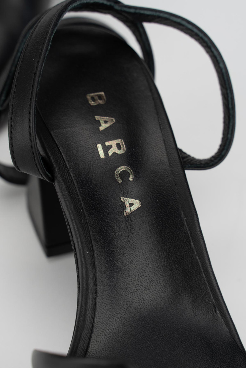 High heel sandals heel 7 cm black leather