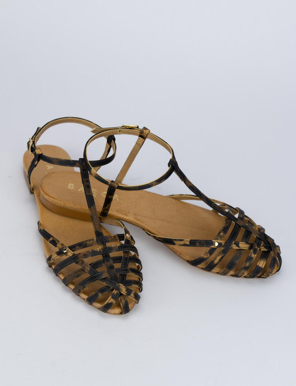 Low heel sandals heel 1 cm multicolor satin