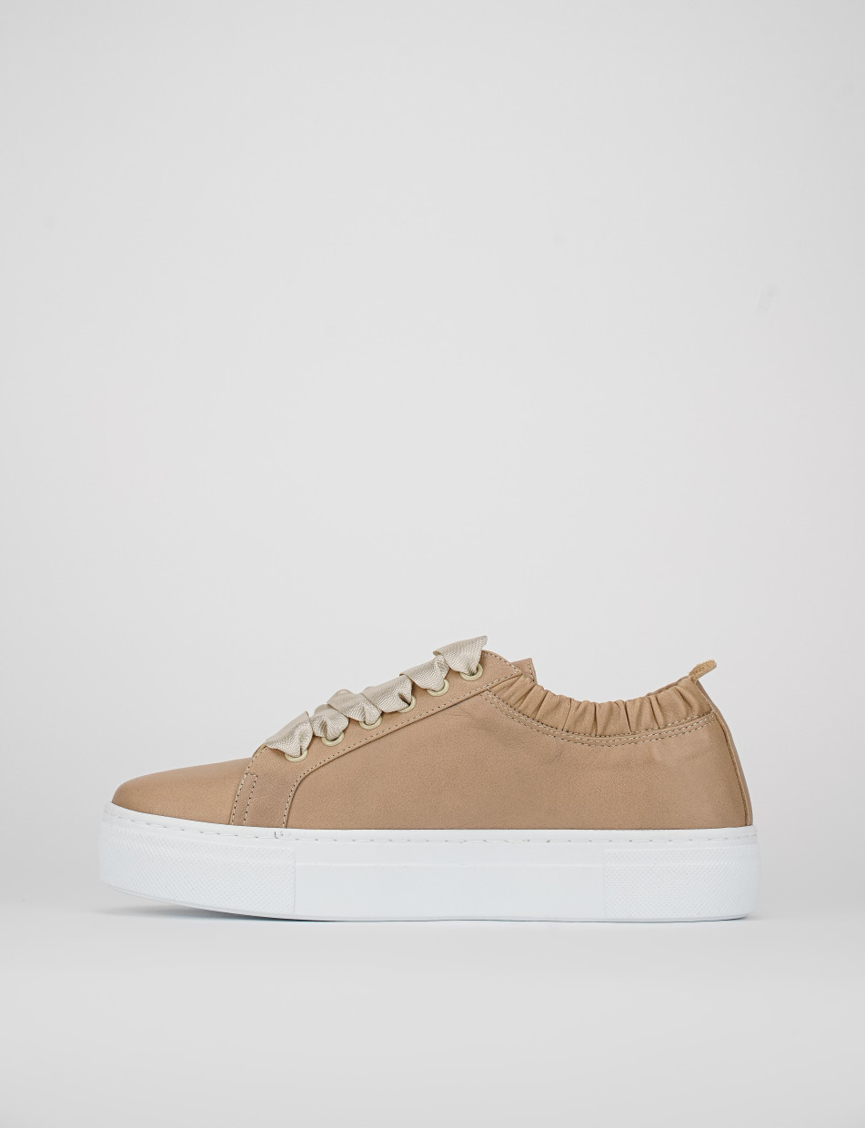 Sneakers pelle beige