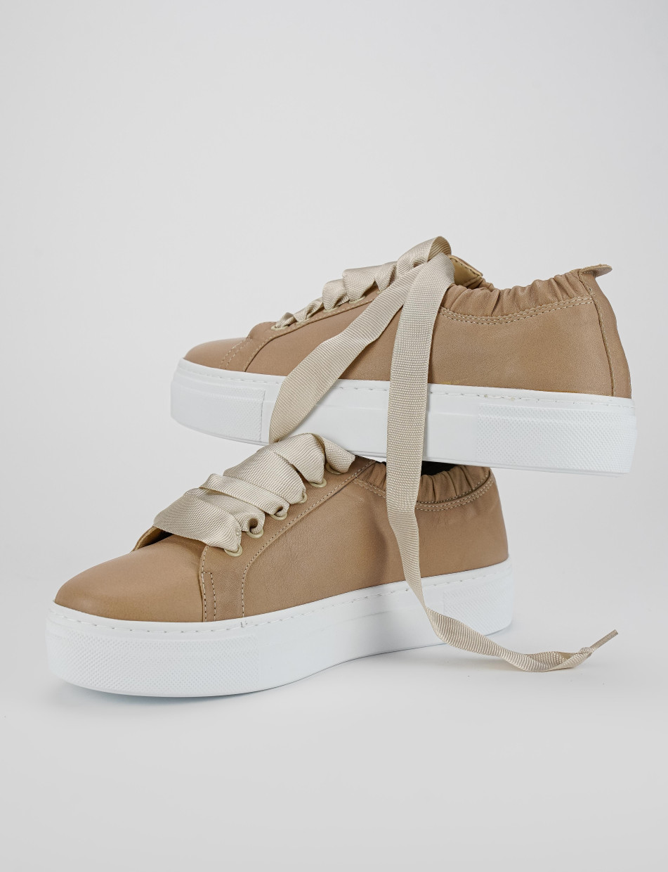 Sneakers pelle beige