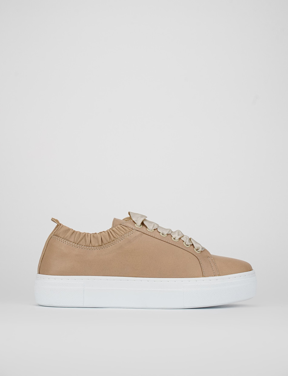 Sneakers pelle beige