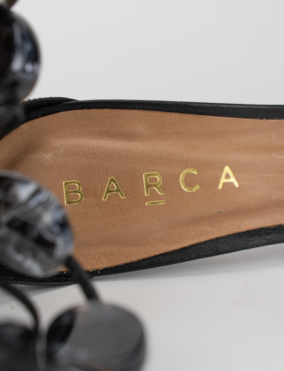 Sandalo tacco 9 cm nero pelle
