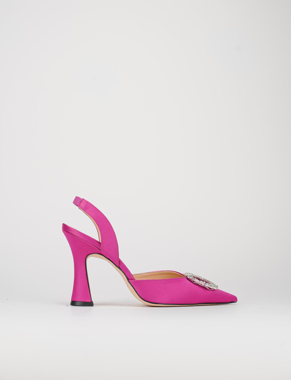 Pumps heel 9 cm pink satin