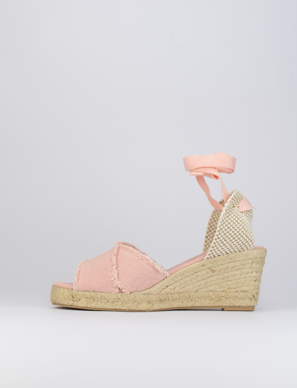 Espadrillas heel 6 cm pink tissue