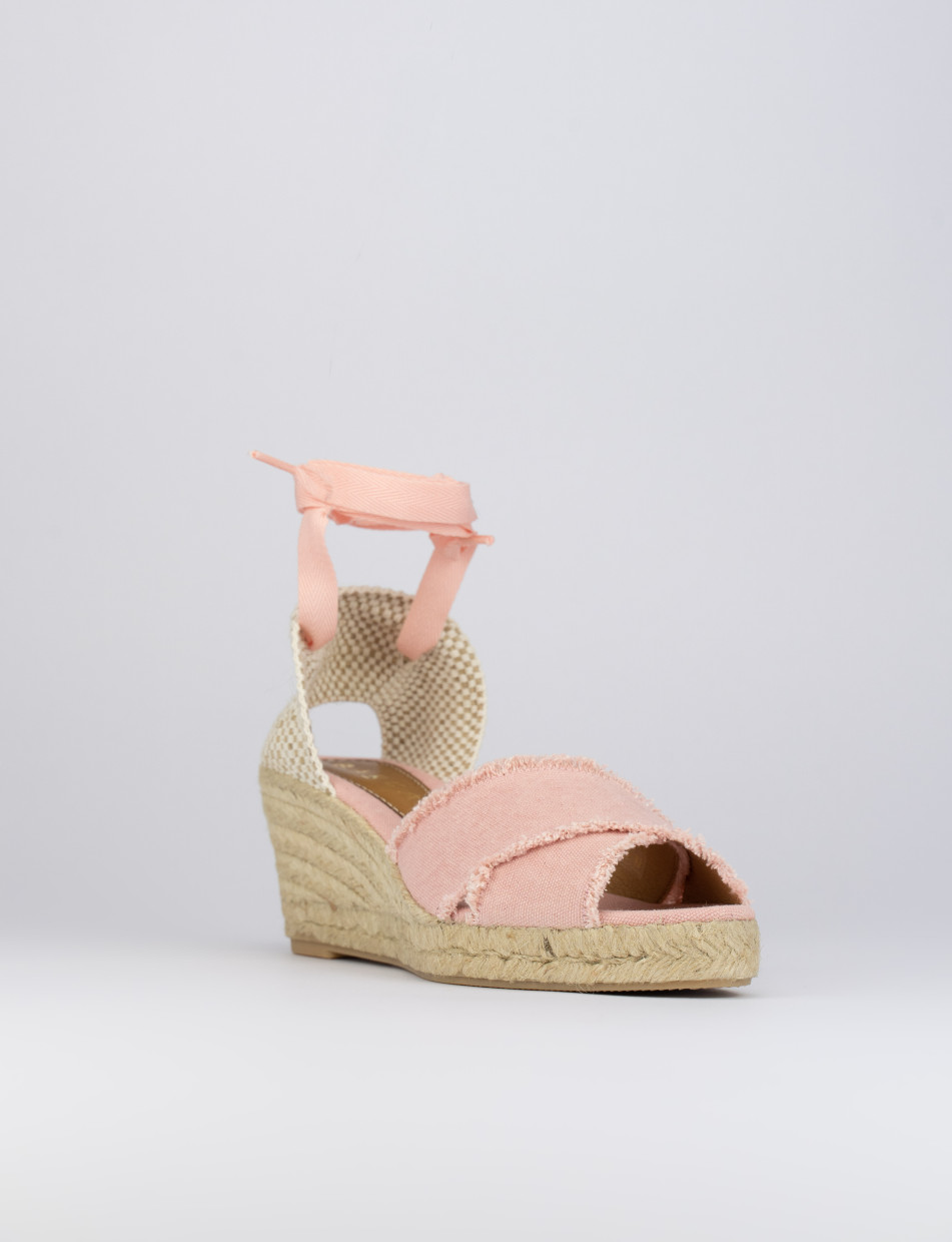 Espadrillas heel 6 cm pink tissue