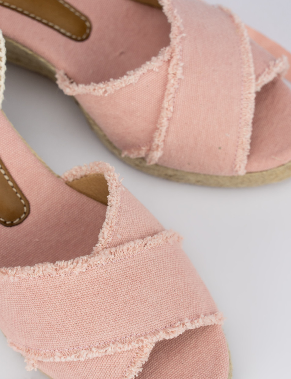 Espadrillas heel 6 cm pink tissue