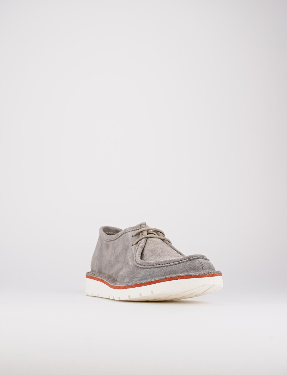 Lace-up shoes grey chamois