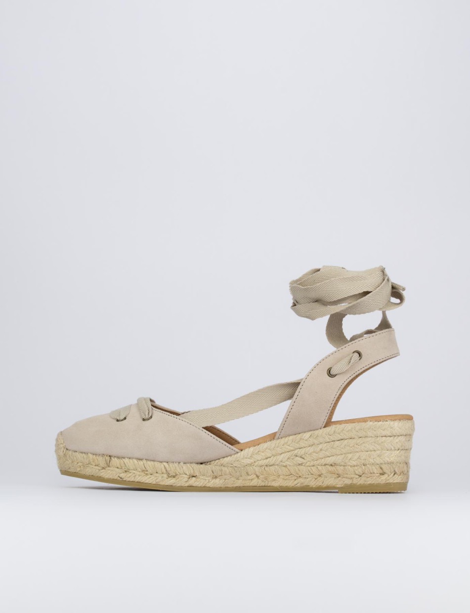 Espadrillas heel 3 cm beige chamois