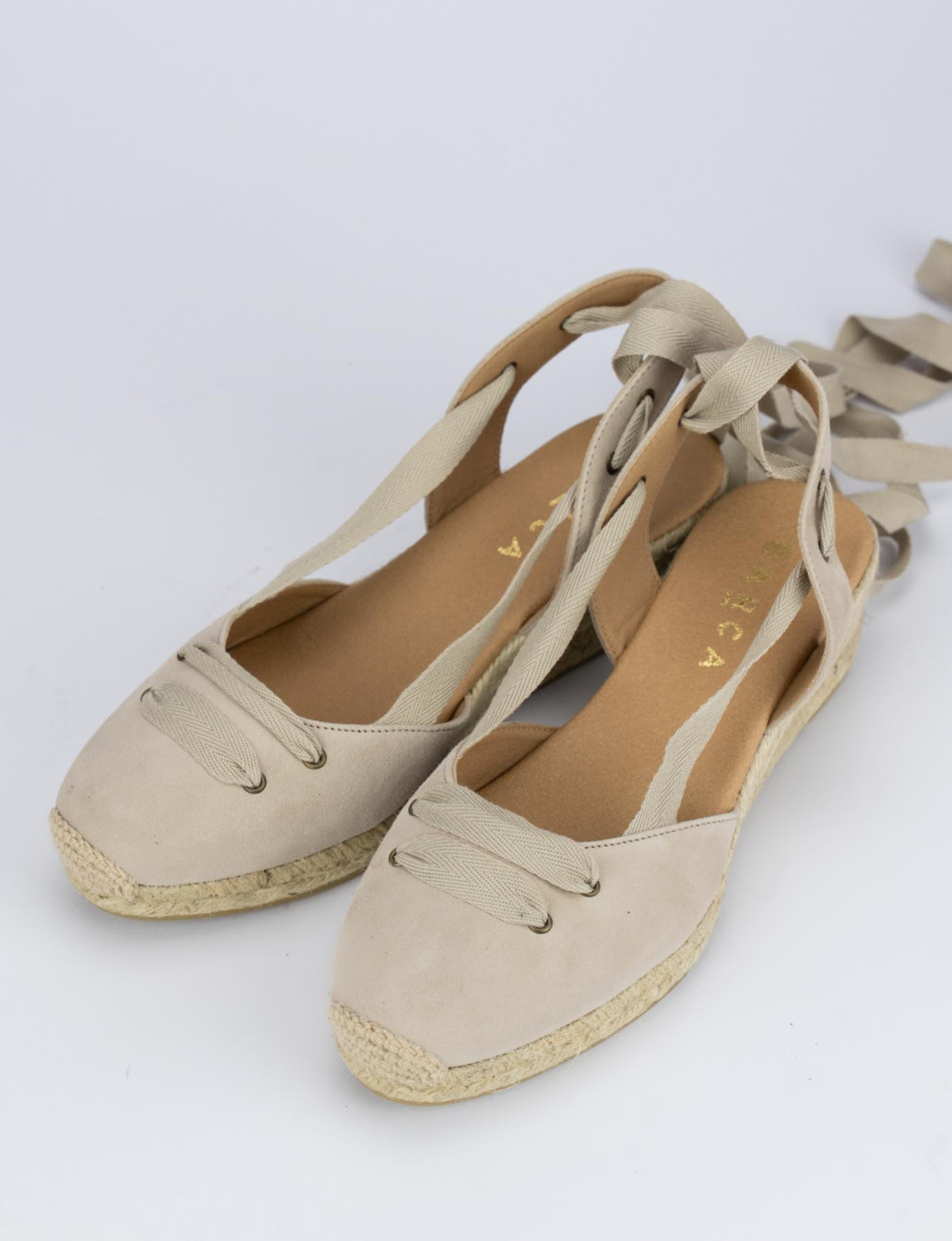 Espadrillas heel 3 cm beige chamois