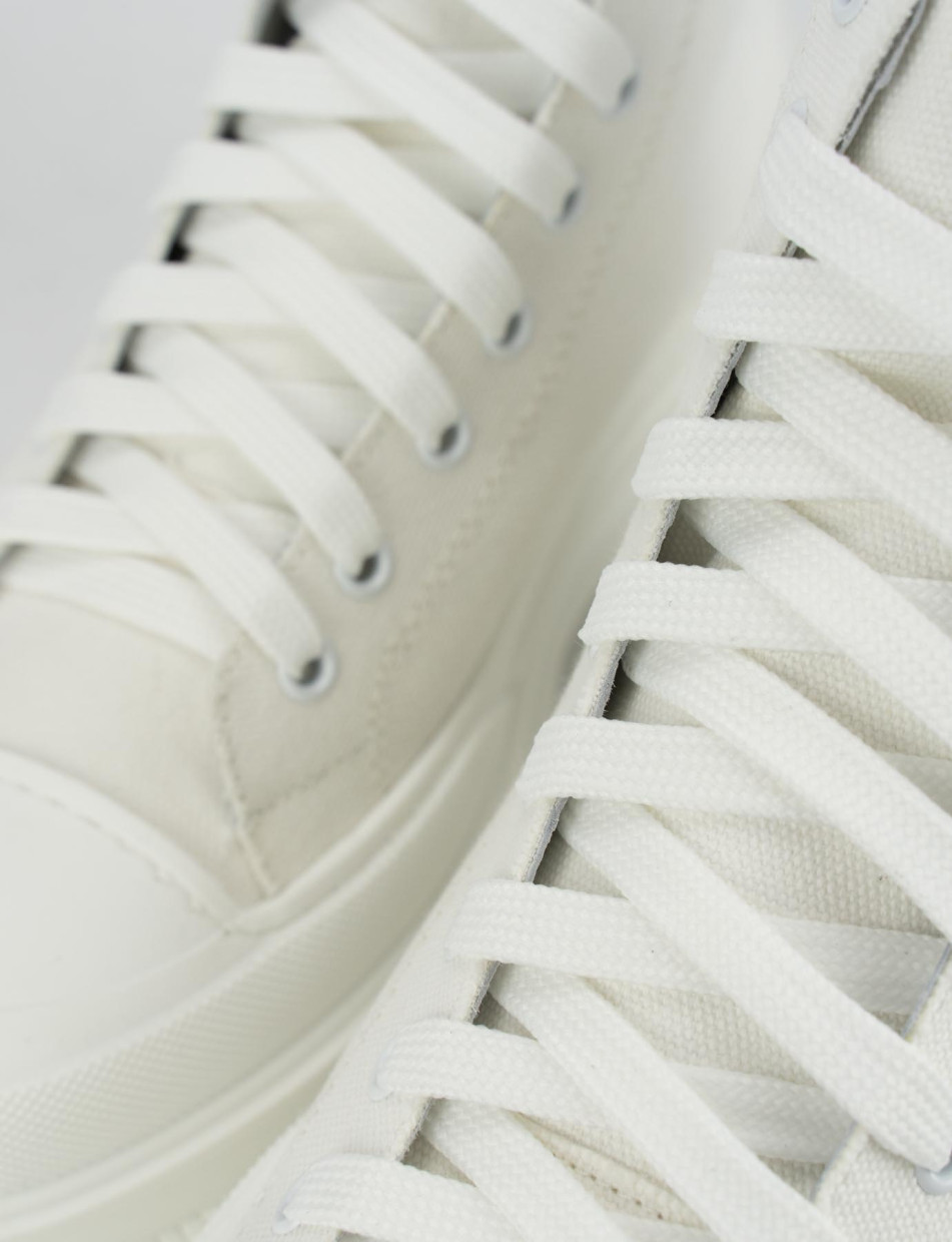Sneakers tacco 1cm tela bianco