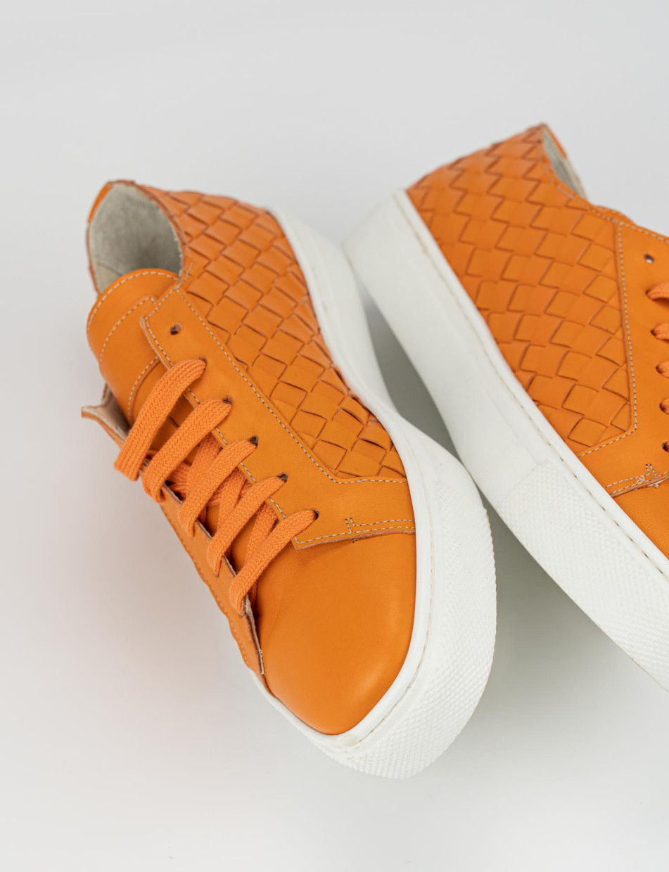 Sneakers pelle arancio