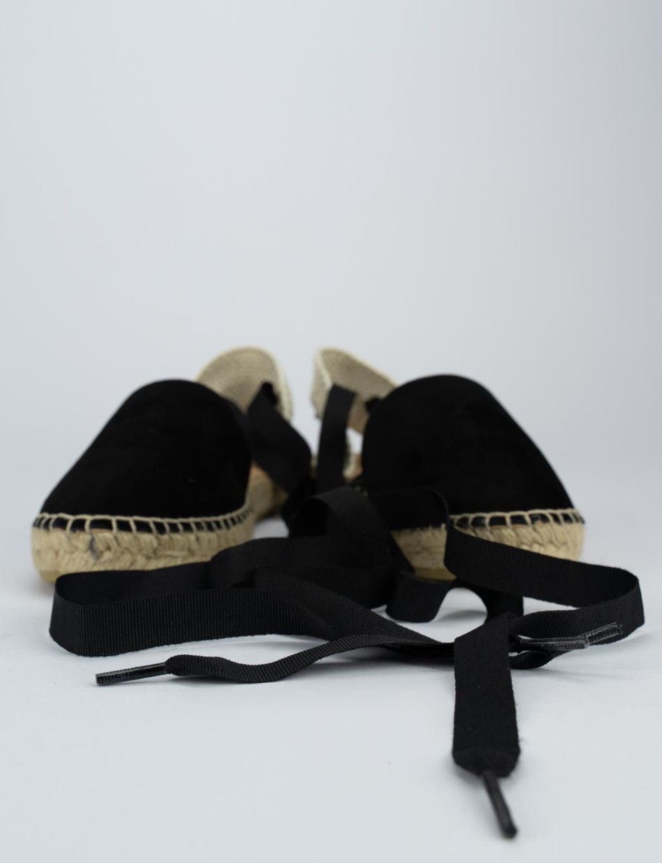 Espadrillas heel 2 cm black chamois