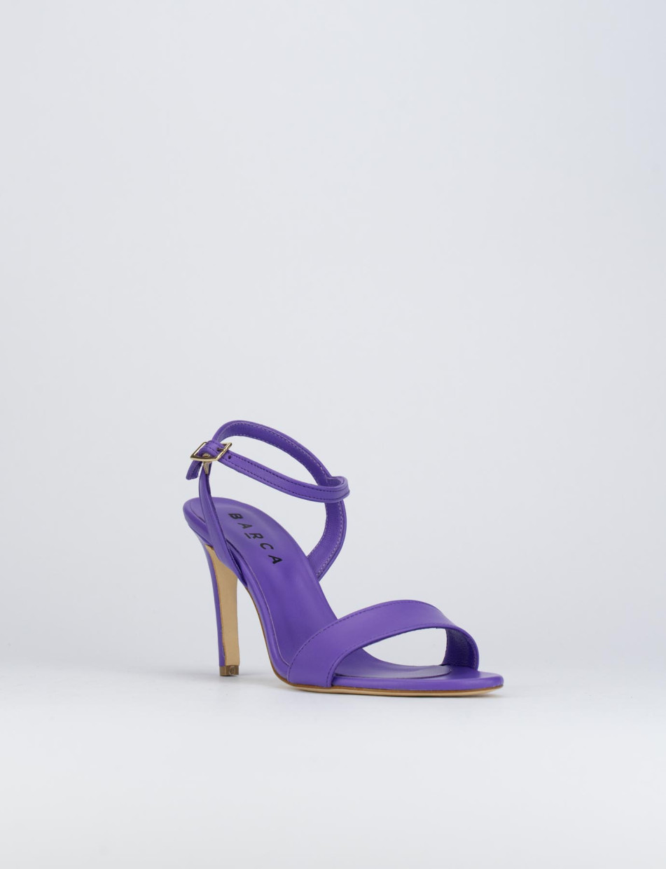 High heel sandals heel 8 cm violet leather