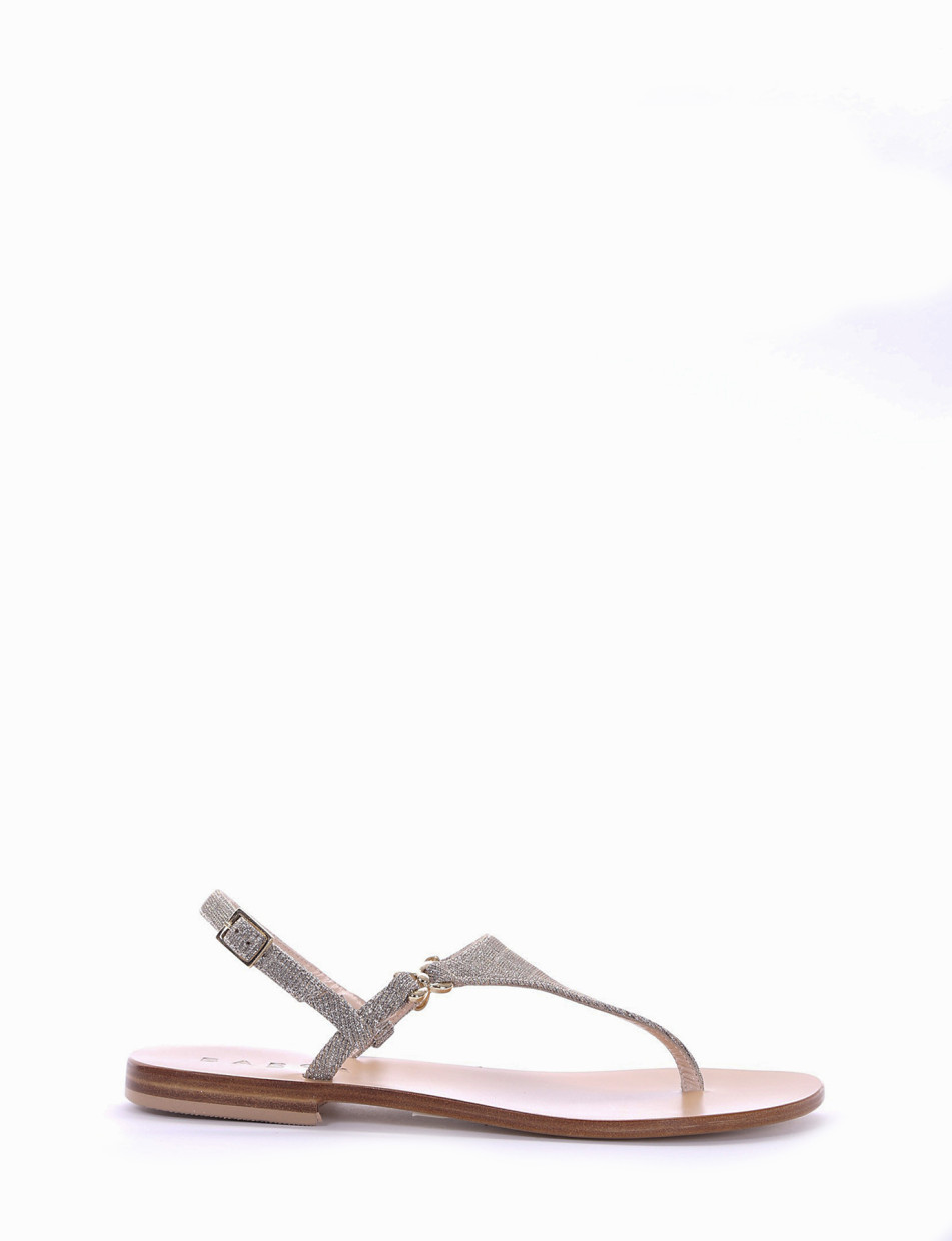 Sandalo infradito tacco 1 cm argento glitter