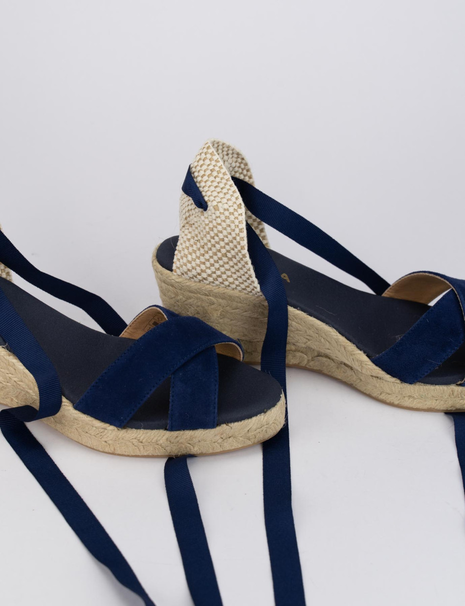 Espadrillas heel 6 cm blu chamois