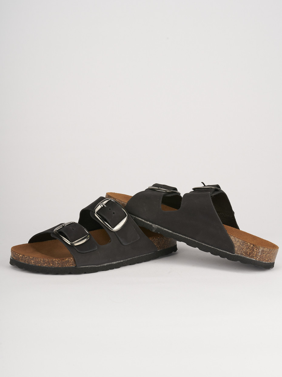 Slippers black nabuk