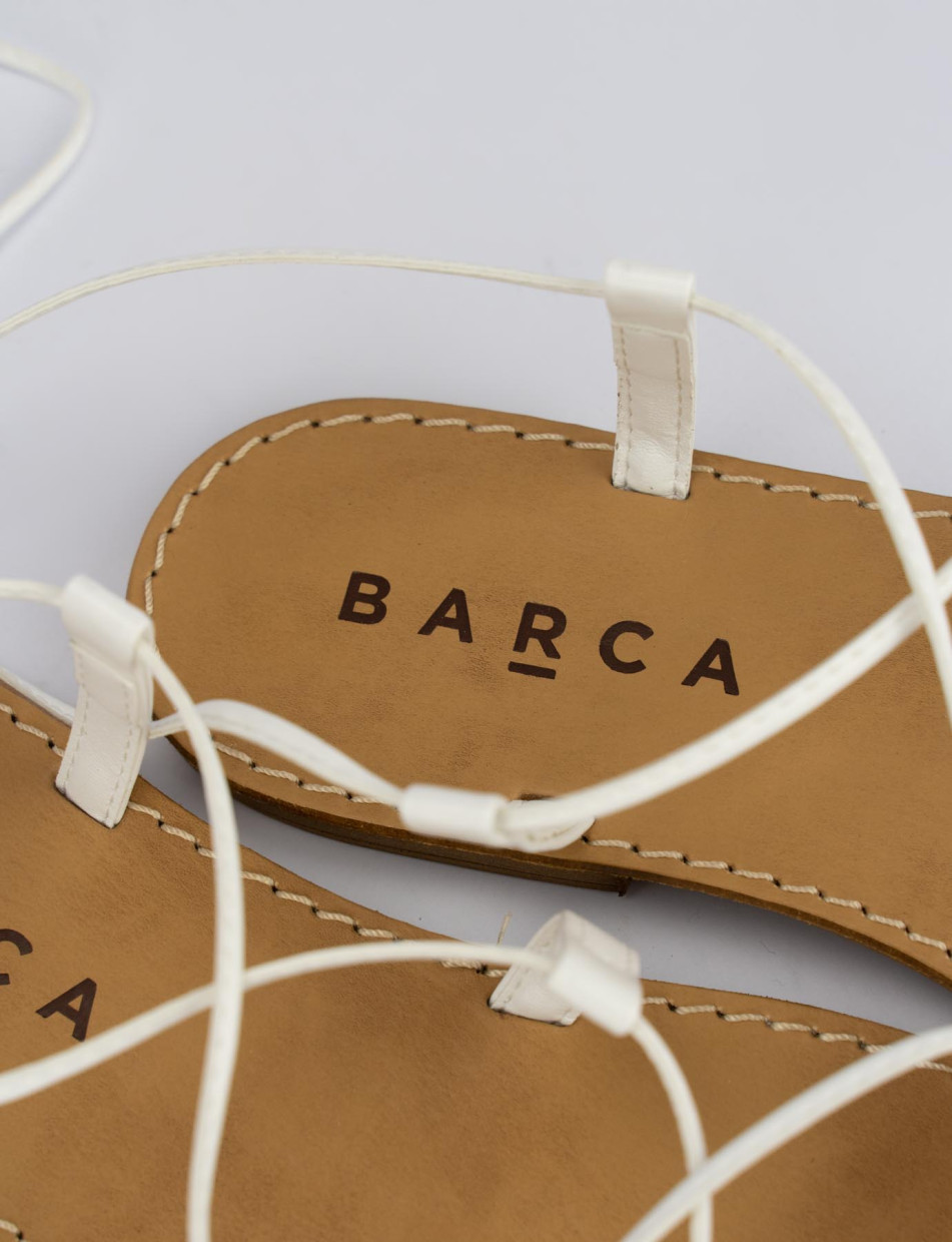 Sandalo tacco 1 cm bianco pelle