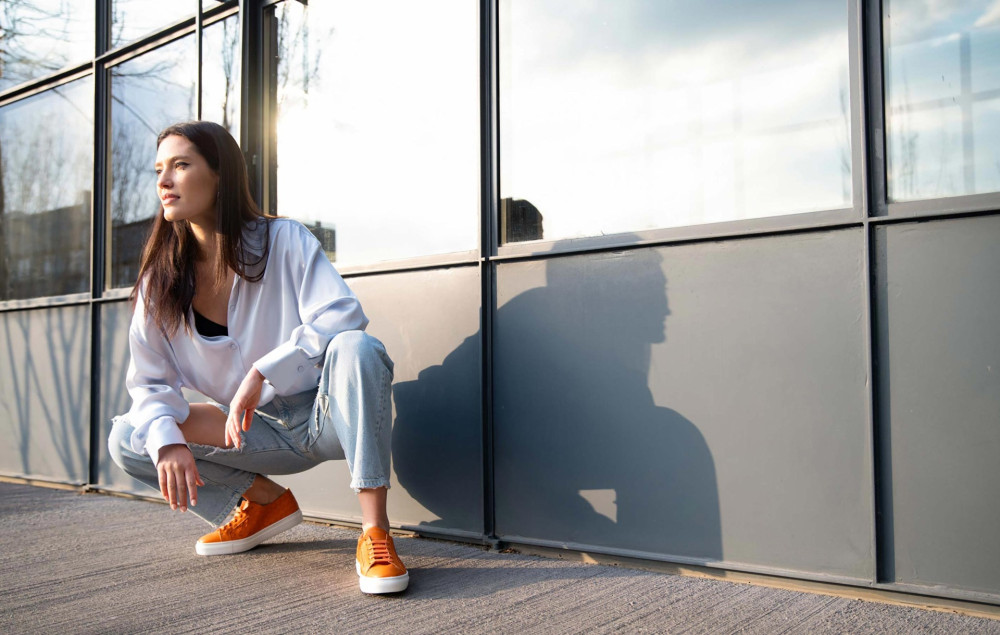 Sneakers orange leather