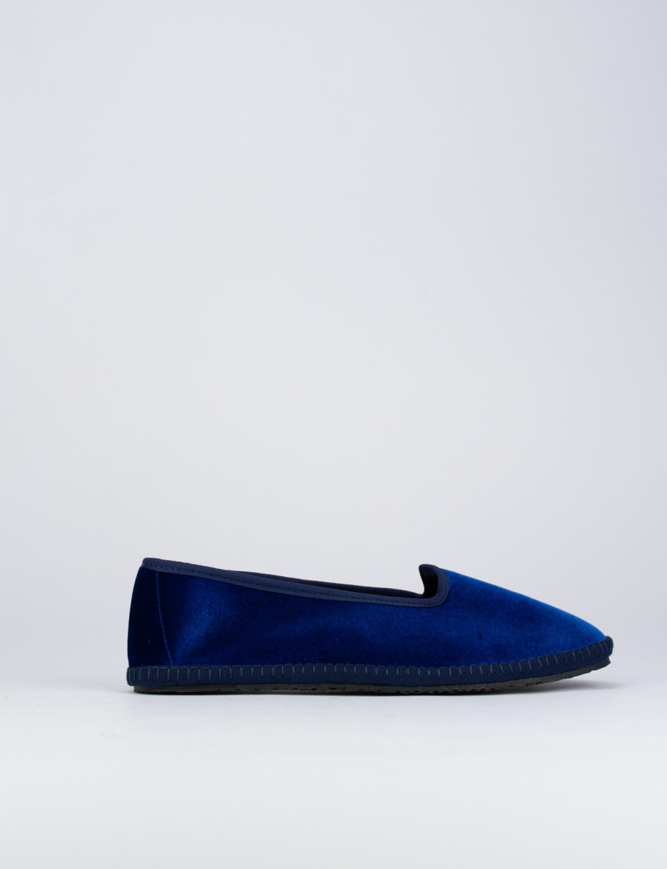 Ballerine tacco 1cm velluto blu