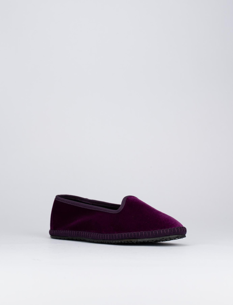 Ballerine tacco 1cm velluto viola