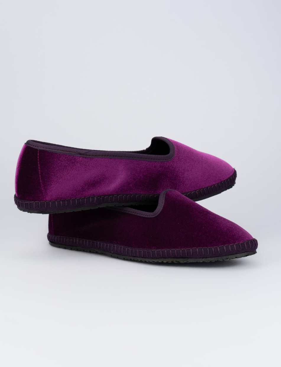 Ballerine tacco 1cm velluto viola