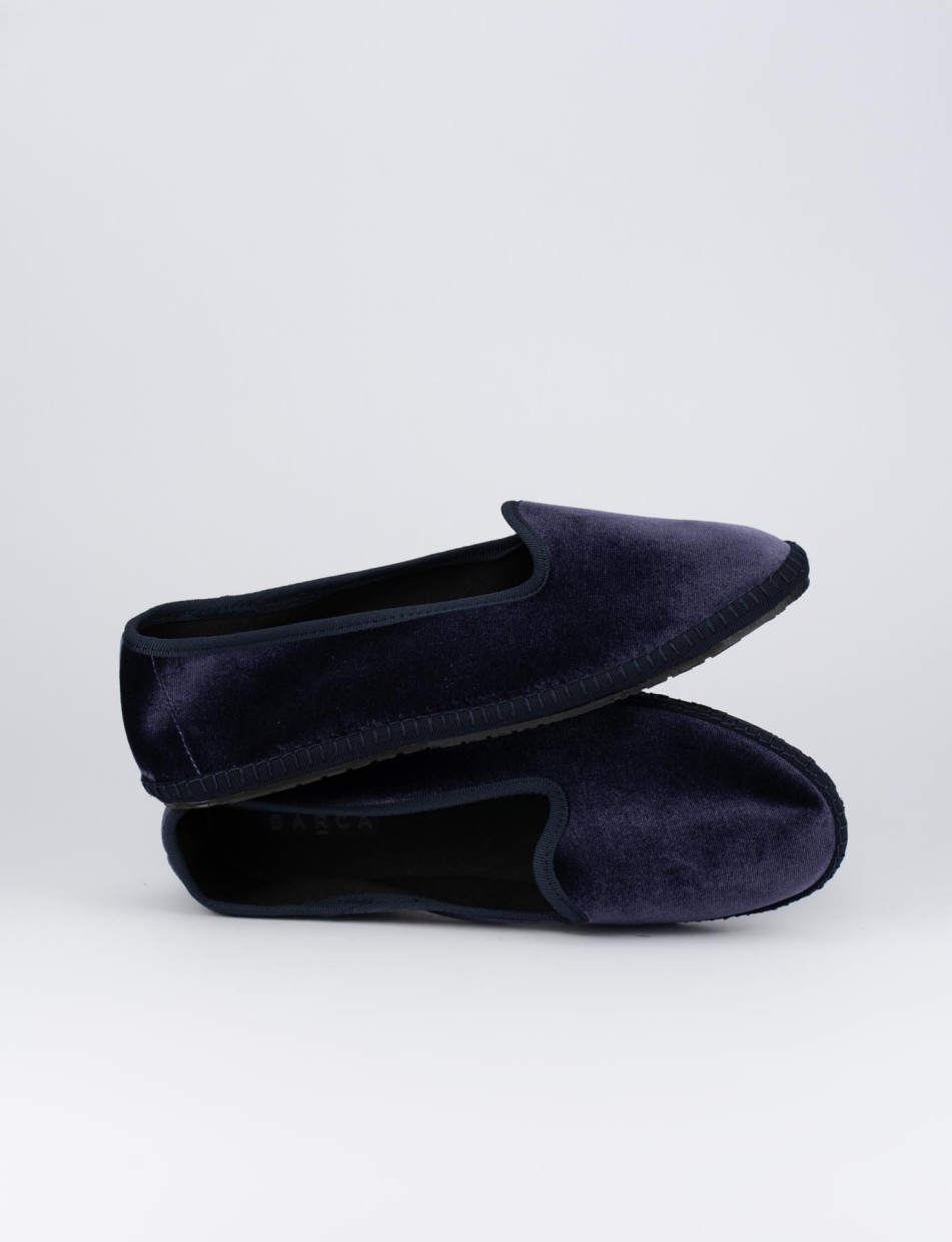 Flat shoes heel 1 cm violet velvet
