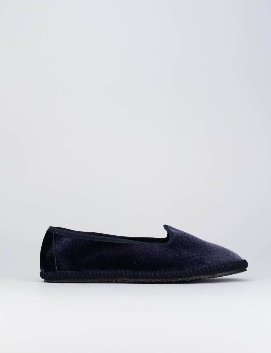 Flat shoes heel 1 cm violet velvet