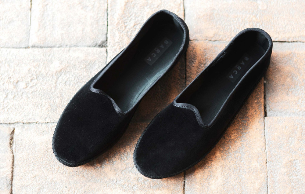 Ballerine tacco 1cm velluto nero