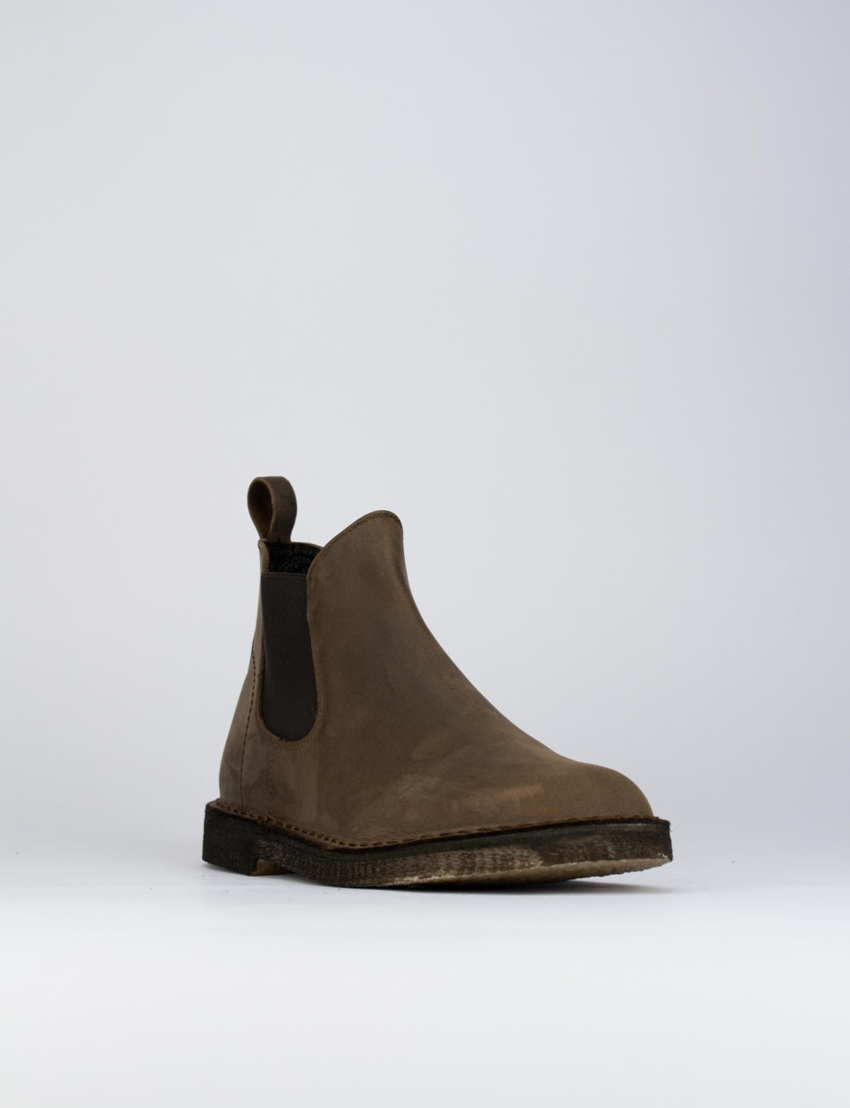 Ankle boots man dark brown leather Barca Stores