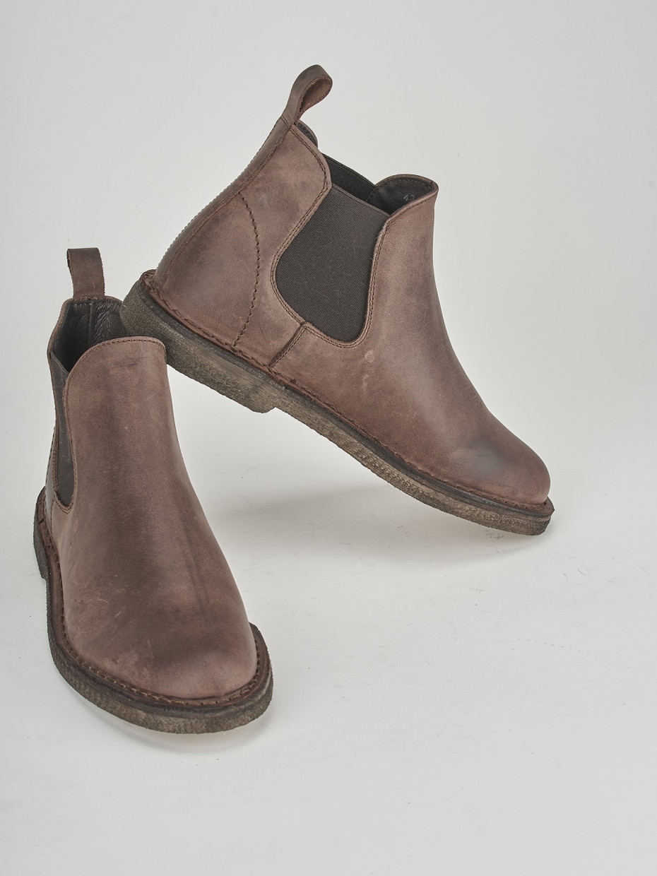 Ankle boots dark brown leather