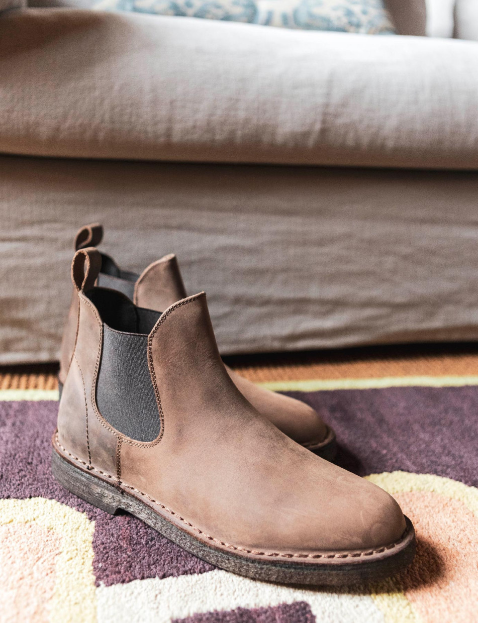 Ankle boots dark brown leather