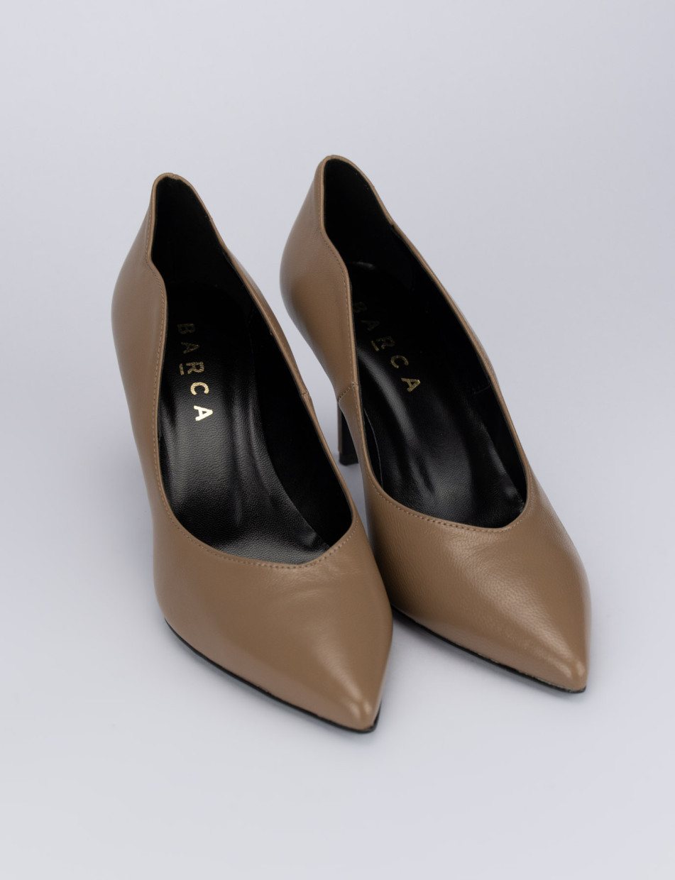 Decolte tacco 9 cm beige pelle Barca Stores