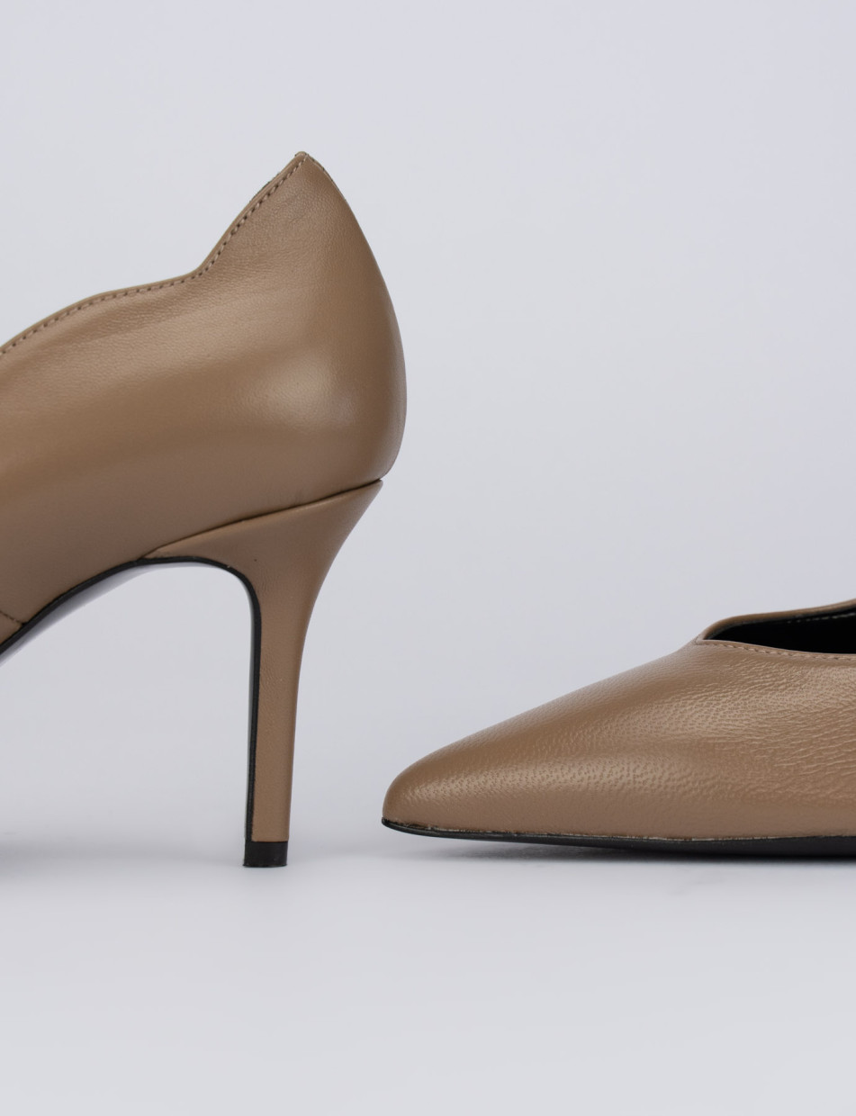 Decolte tacco 9 cm beige pelle Barca Stores