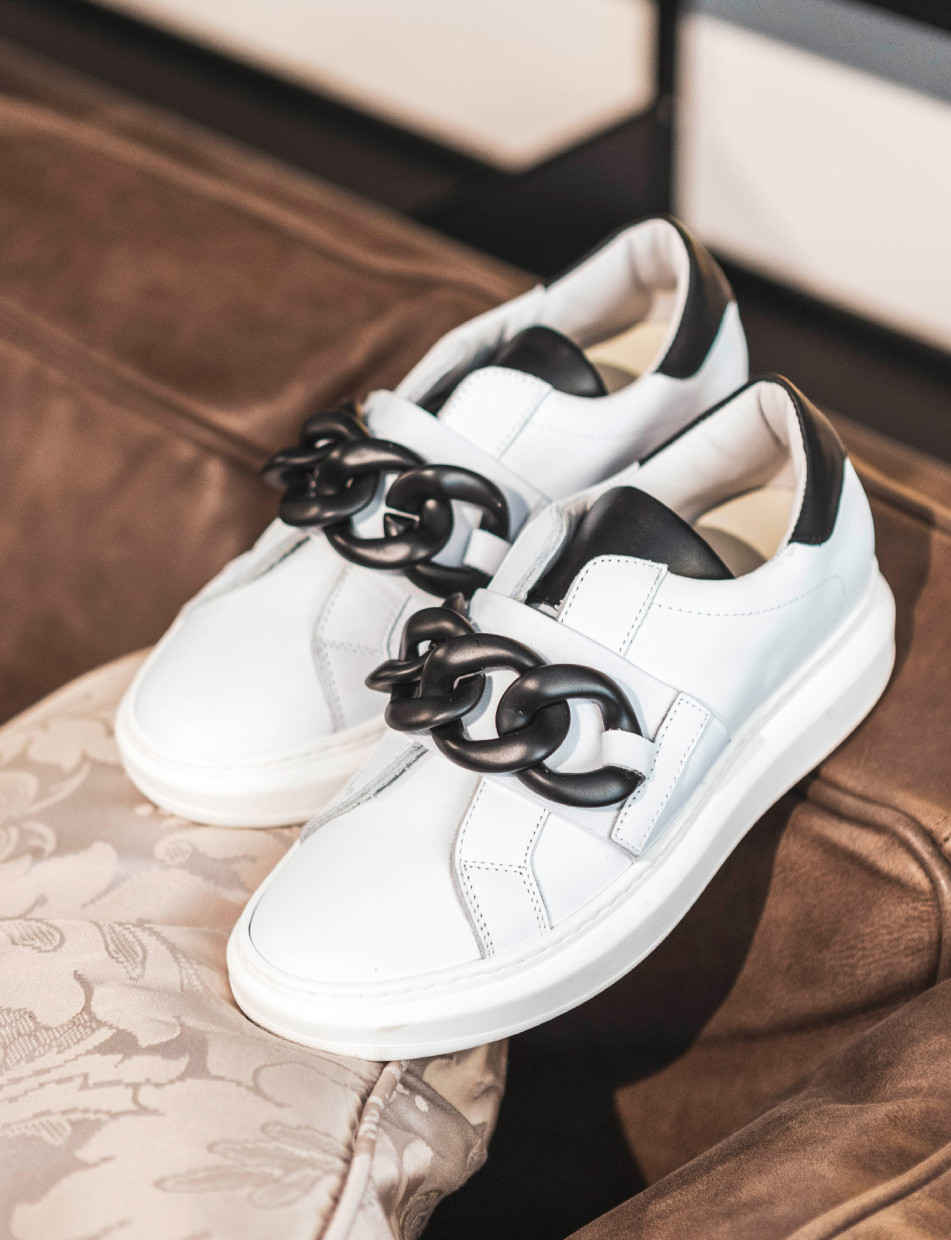 Sneakers pelle bianco