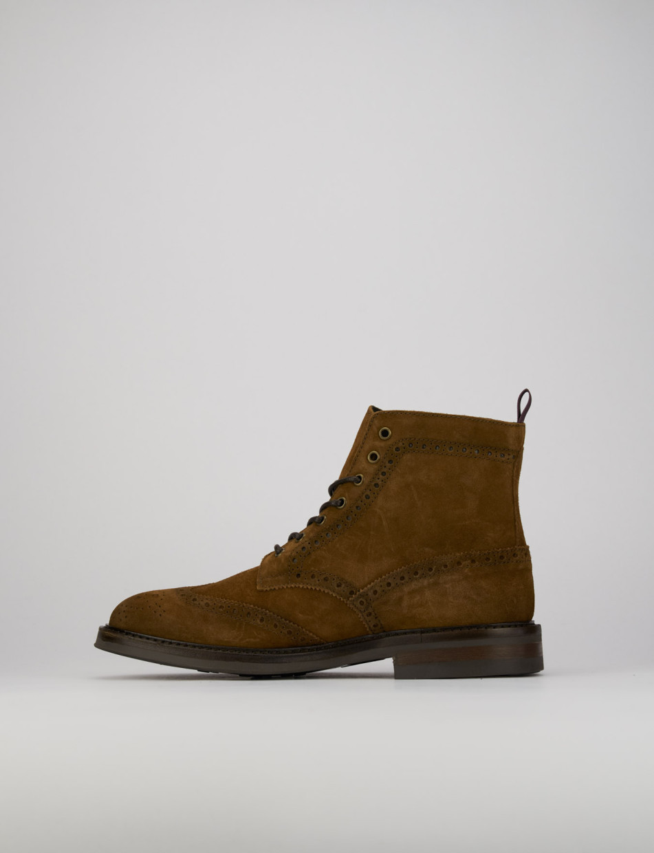 Combat boots brown chamois