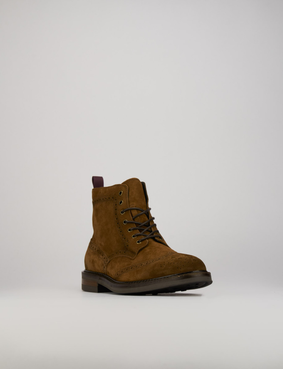 Combat boots brown chamois