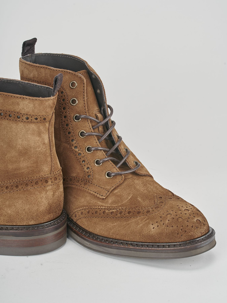 Combat boots brown chamois