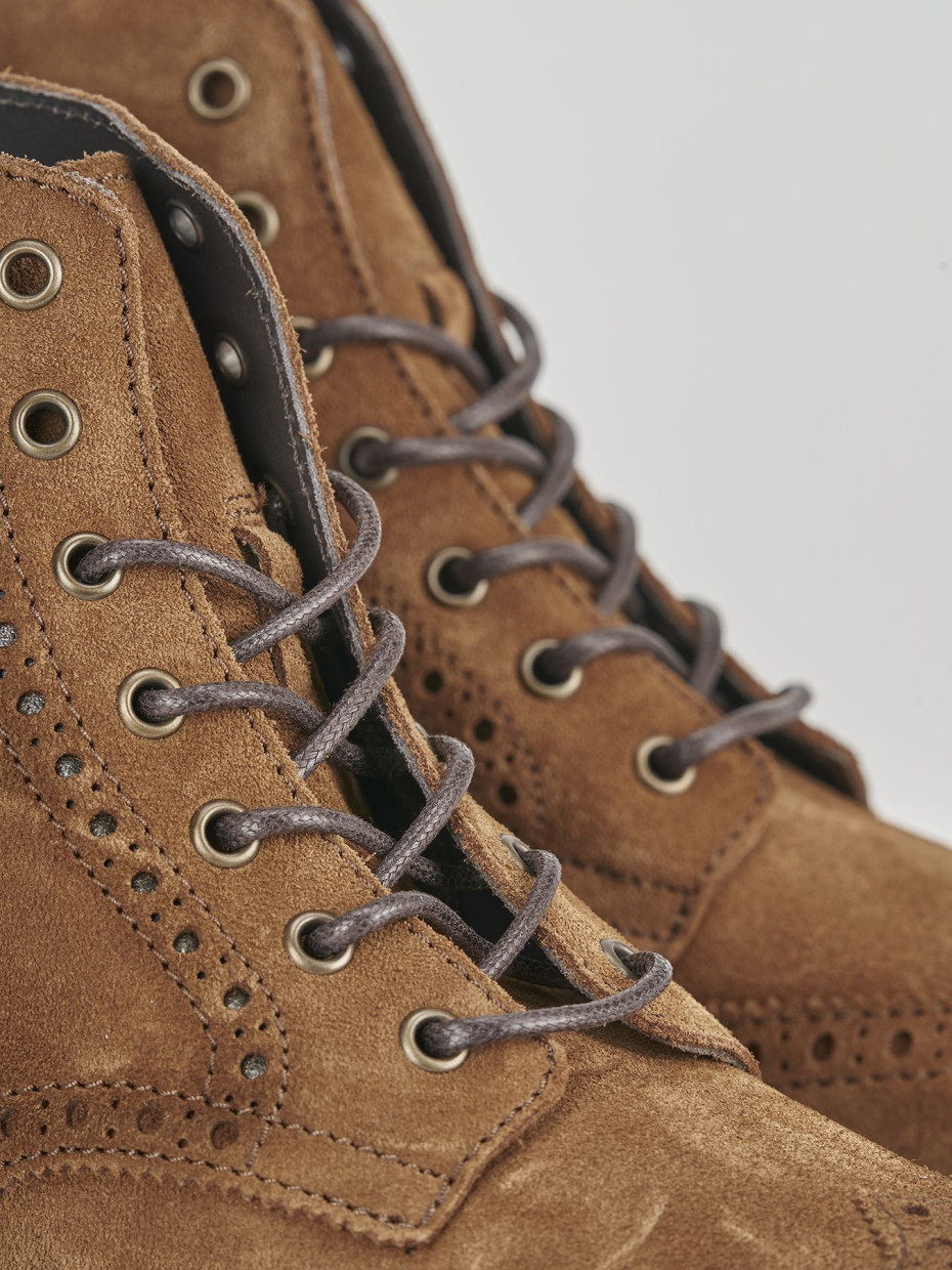 Combat boots brown chamois