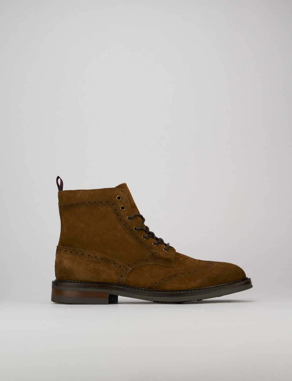 Combat boots brown chamois