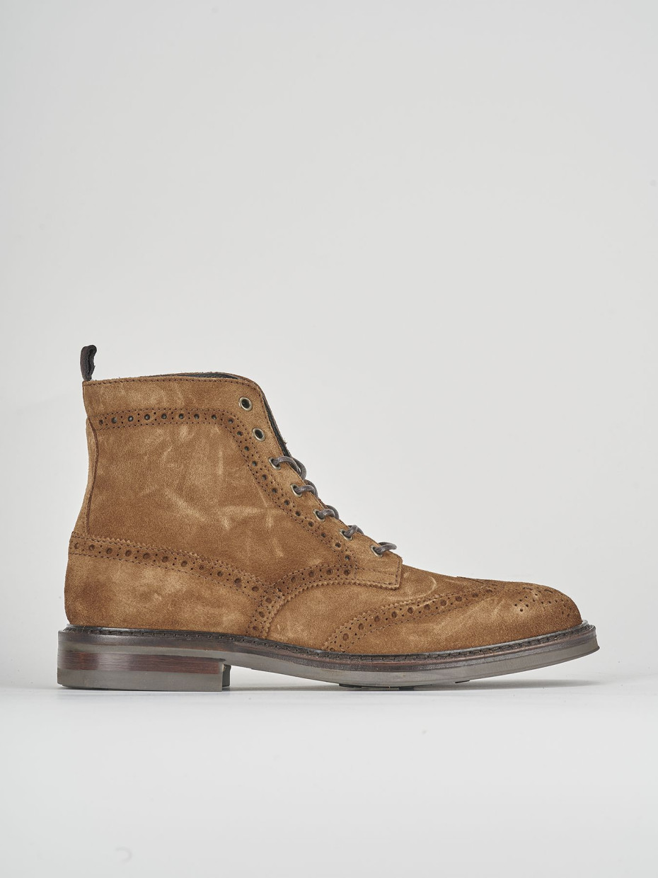 Tan suede top combat boots