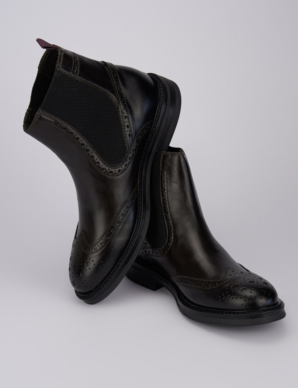 Ankle boots dark brown leather