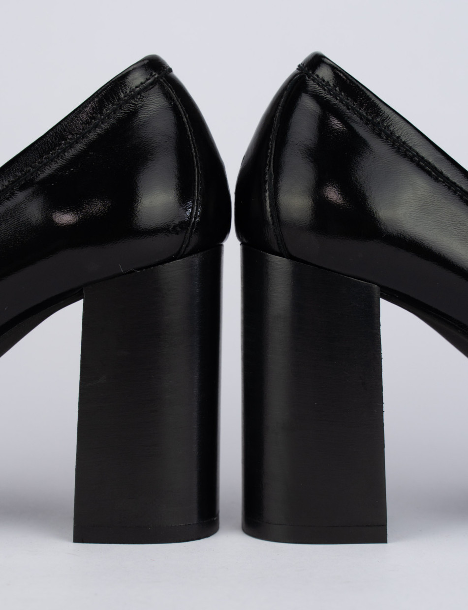 Pumps heel 9 cm black leather