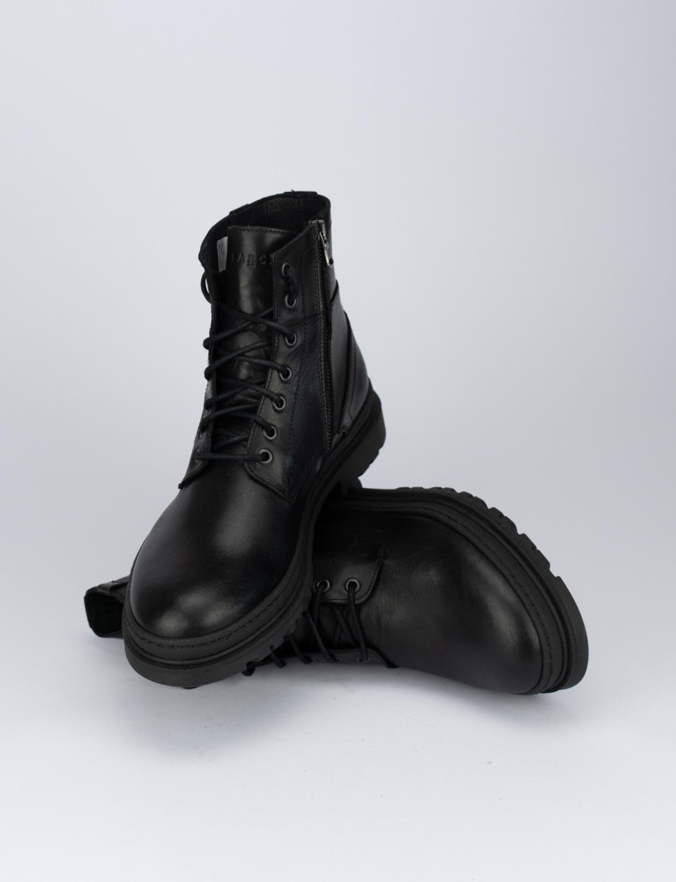 Combat boots black leather