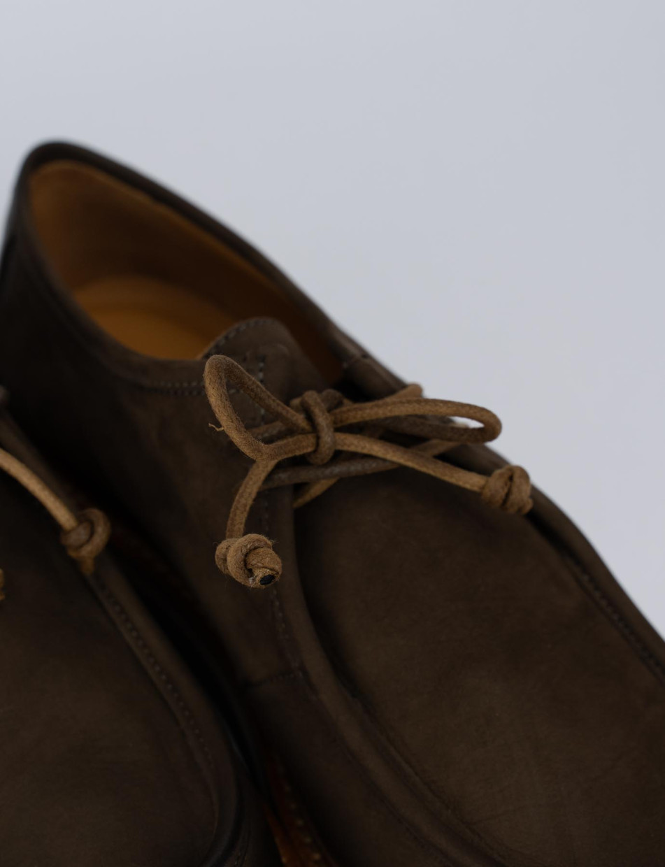 Lace-up shoes heel 2 cm dark brown nabuk